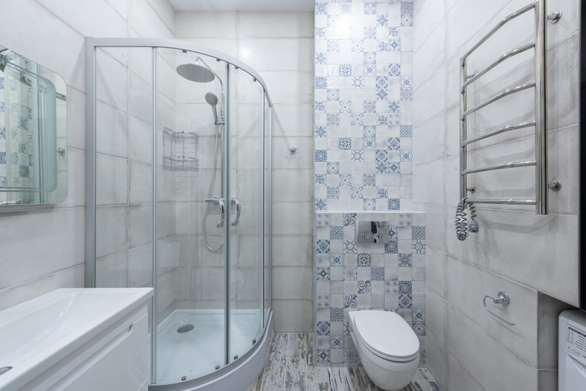 A spotless modern bathroom with a clean shower