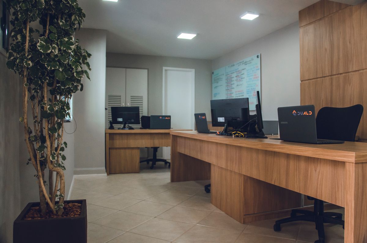 A clean, organized office workspace